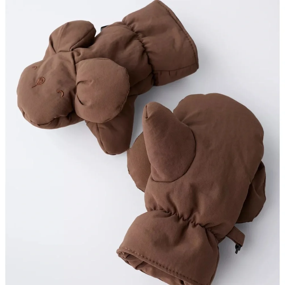 ZARA NYLON MITTENS WITH EARS
